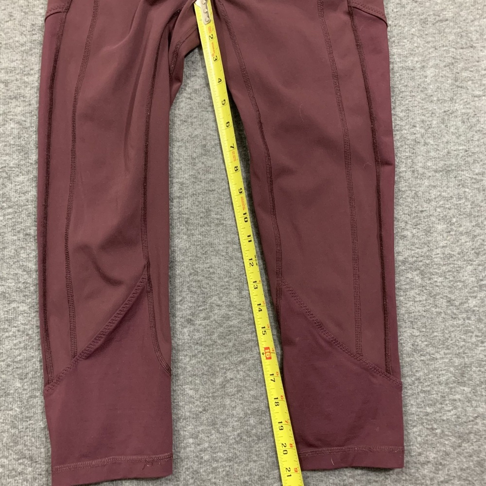 Lululmeon All The Right Places Crop Leggings Size 6 Redwood Rose 21" Inseam - Picture 9 of 16